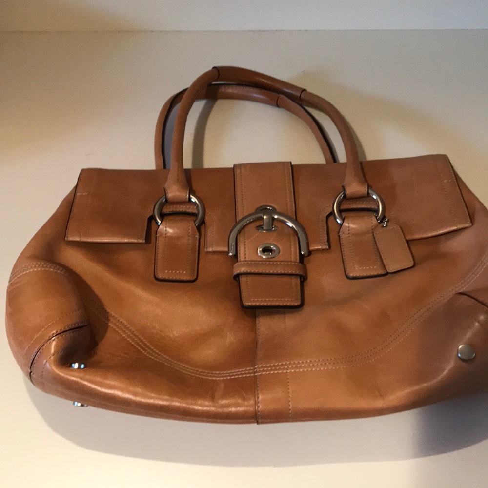 Coach camel leather satchel